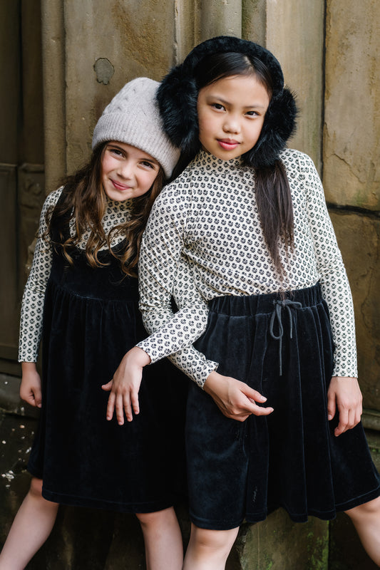 Velour Circle Skirt Black