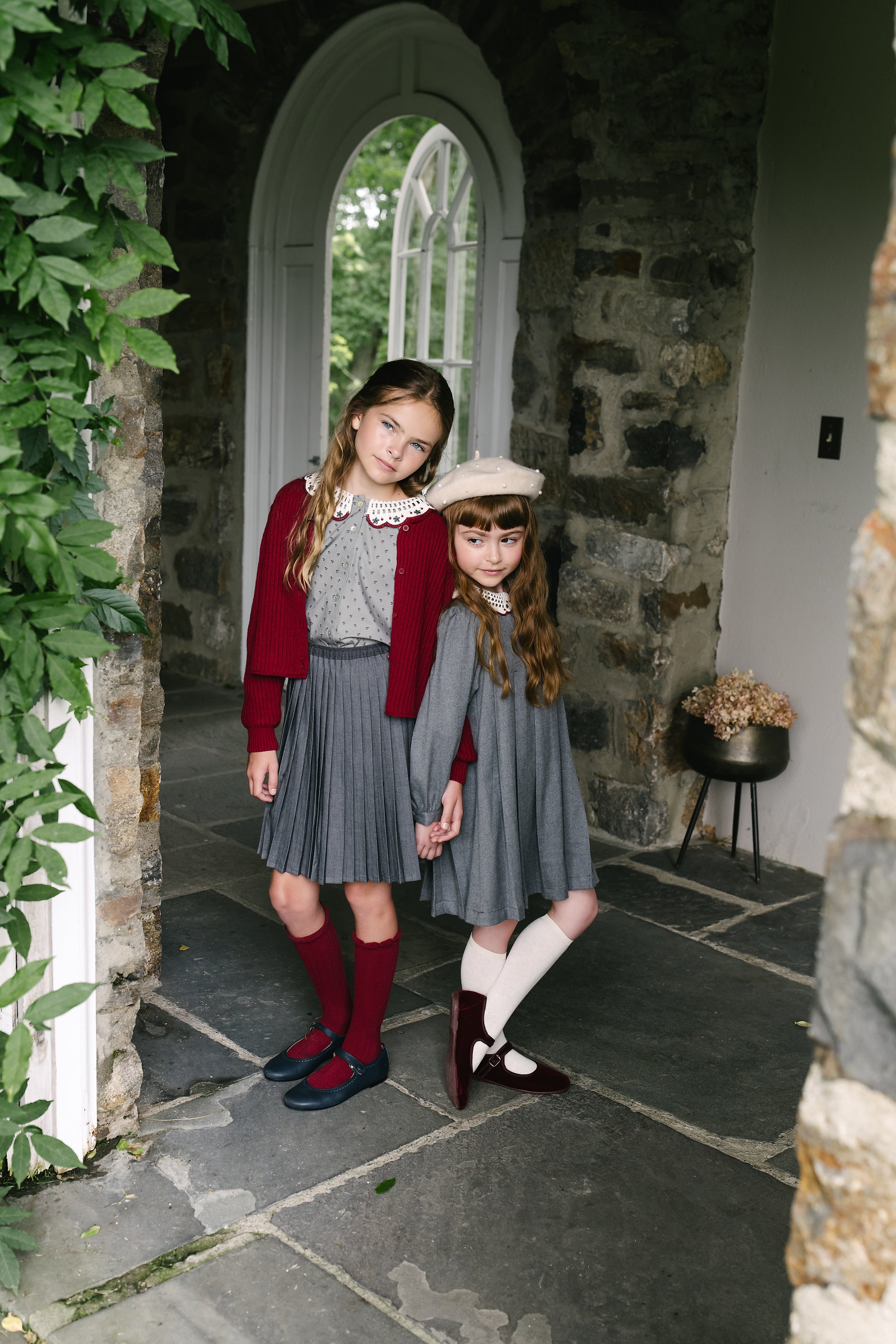 Lil Legs Deep Red Knit Cardigan – bubblegumkids - Main Image