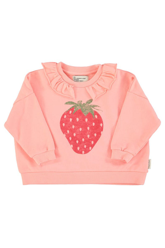 Light Pink Strawberry Print Sweatshirt