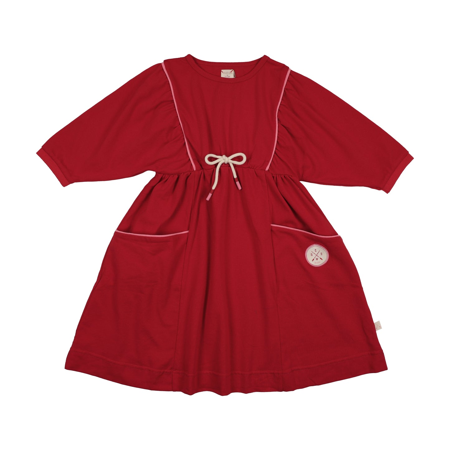 Boating Crew 3/4 Sleeve Dress Red