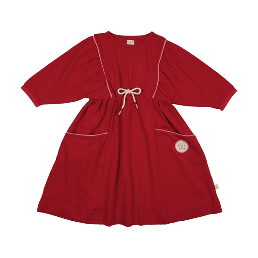 Boating Crew 3/4 Sleeve Dress Red