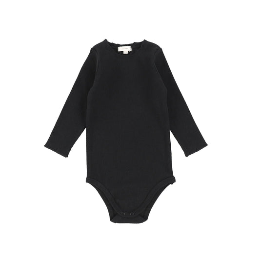 Ribbed Crewneck Onesie Black