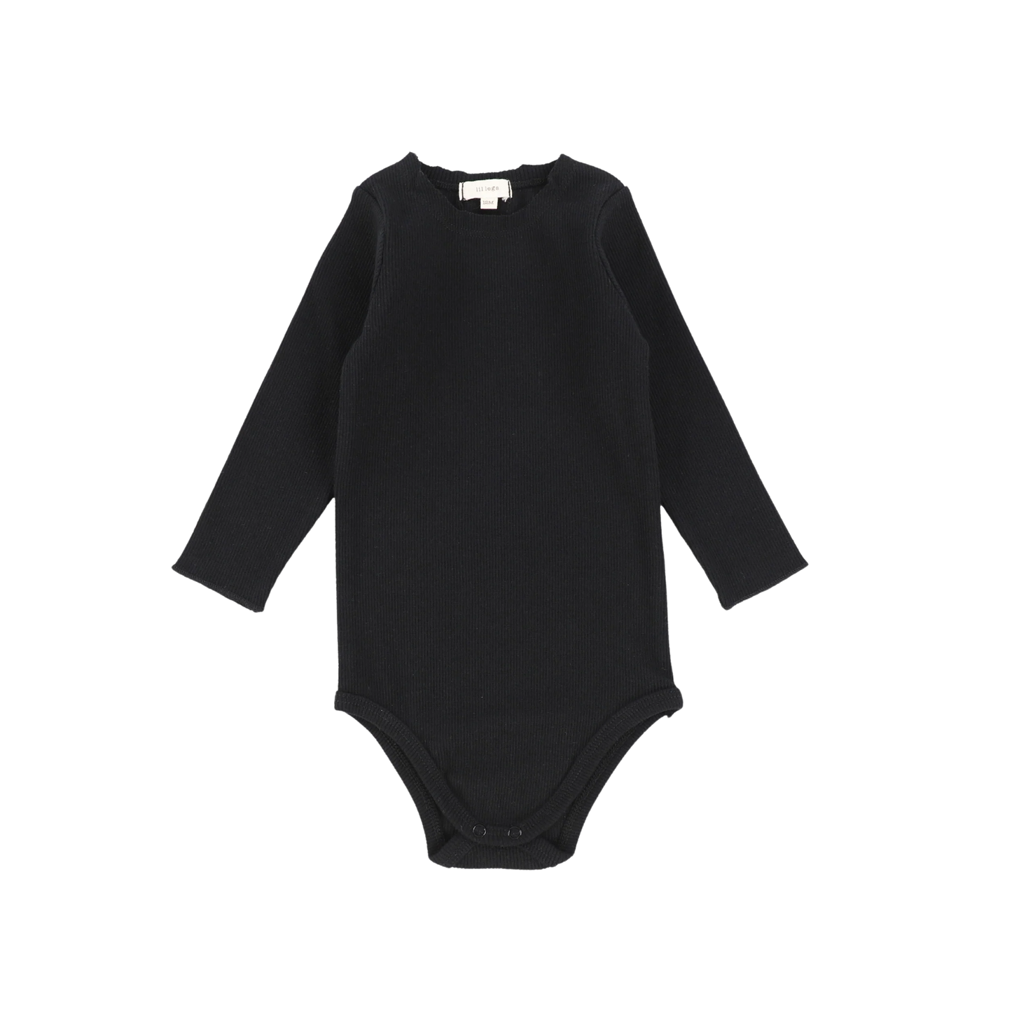 Ribbed Crewneck Onesie LS- Black