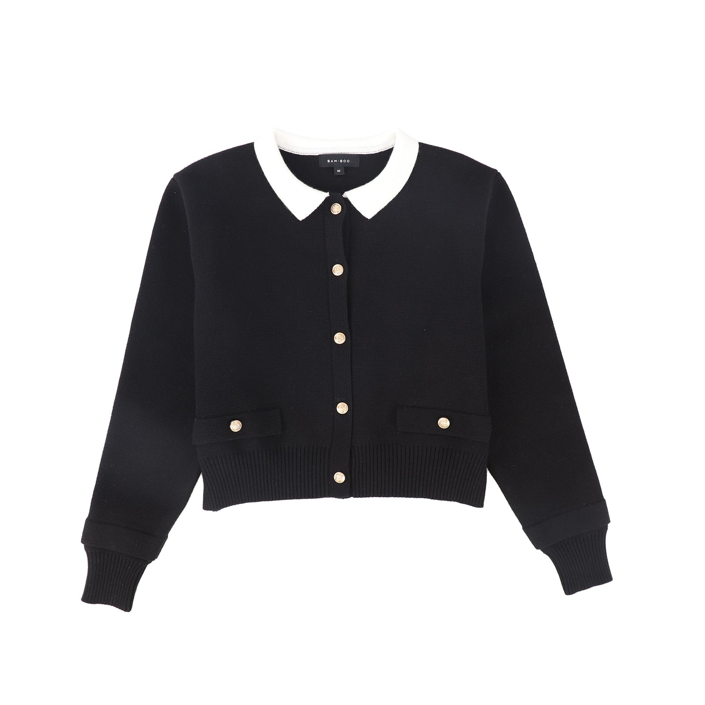 Knit Buttoned Blazer - Black