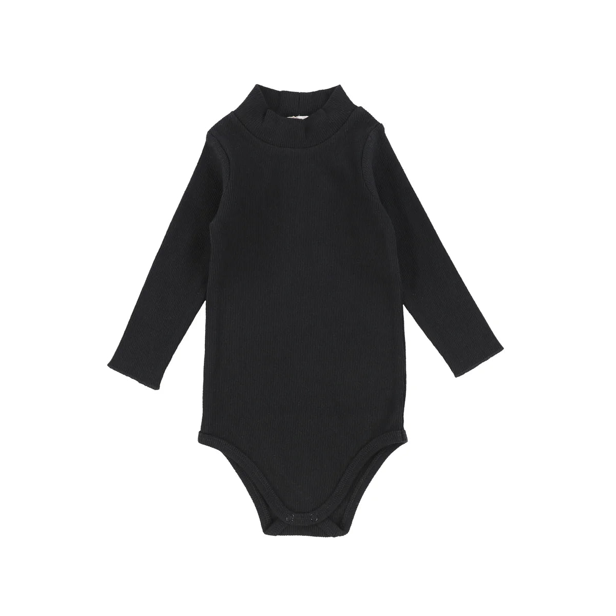 Ribbed Mock Neck Onesie Black