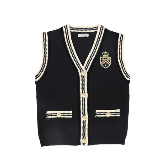 Stripe Trim Knit Vest