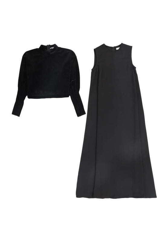 Velour Crop Top And Maxi Dress