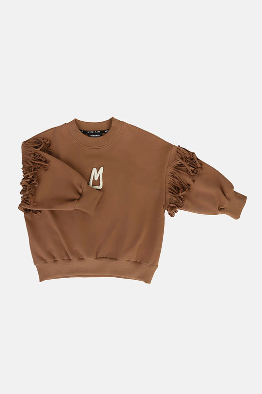 Brown Fringe Sweatshirt