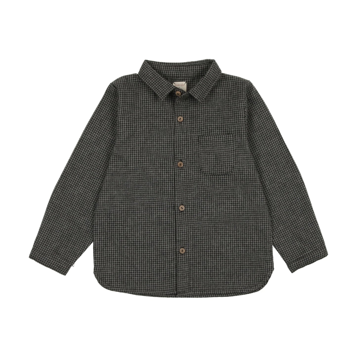 Boys Shirt - Grey Houndstooth