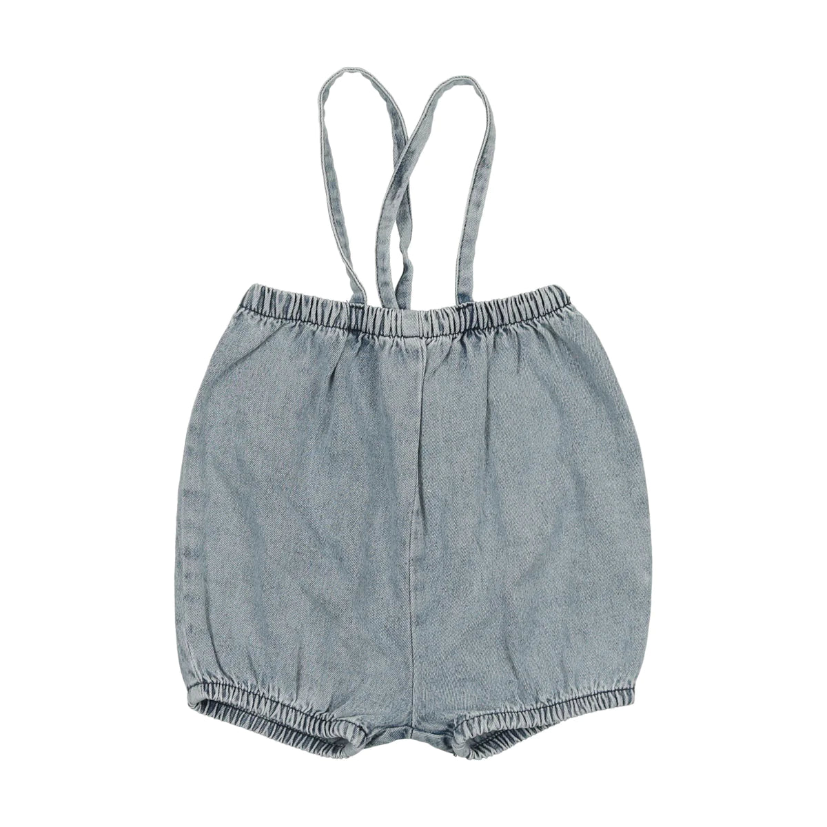 Bubble Suspender Shorts Stone Wash