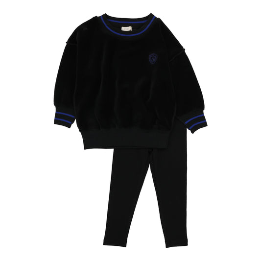 Boys Velour Sweatshirt Set Black