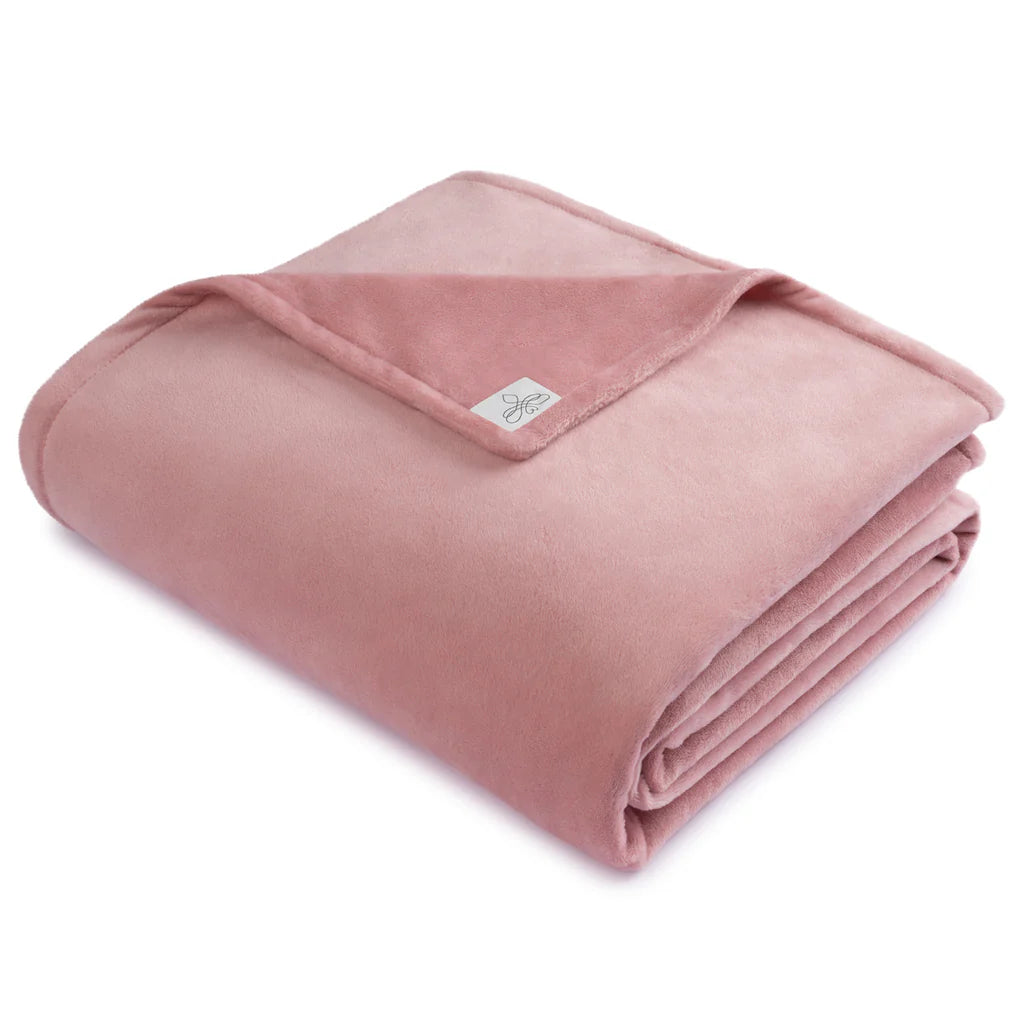 BiggerBee Throw Blanket - Dusty Pink