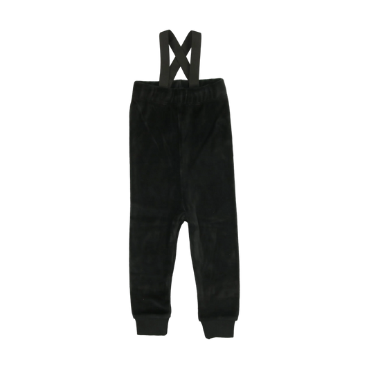 Black Velour Overalls