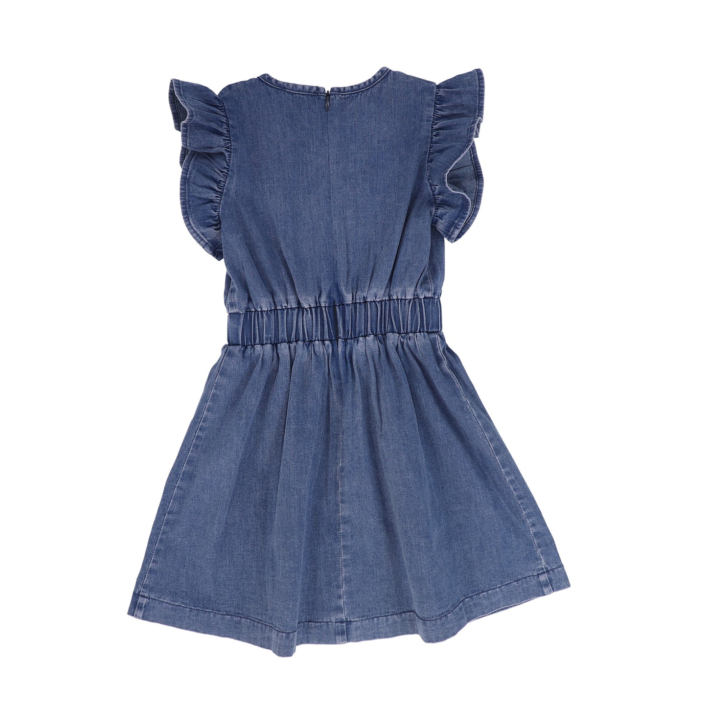 Ruffle Sleeve Denim Dress