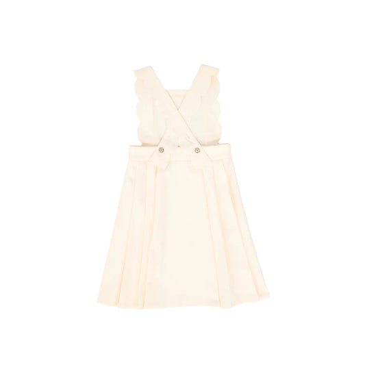 Wool Scallop Pleated Jumper - Cream