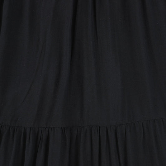 Velour and Cupro Tiered Maxi Dress - Black