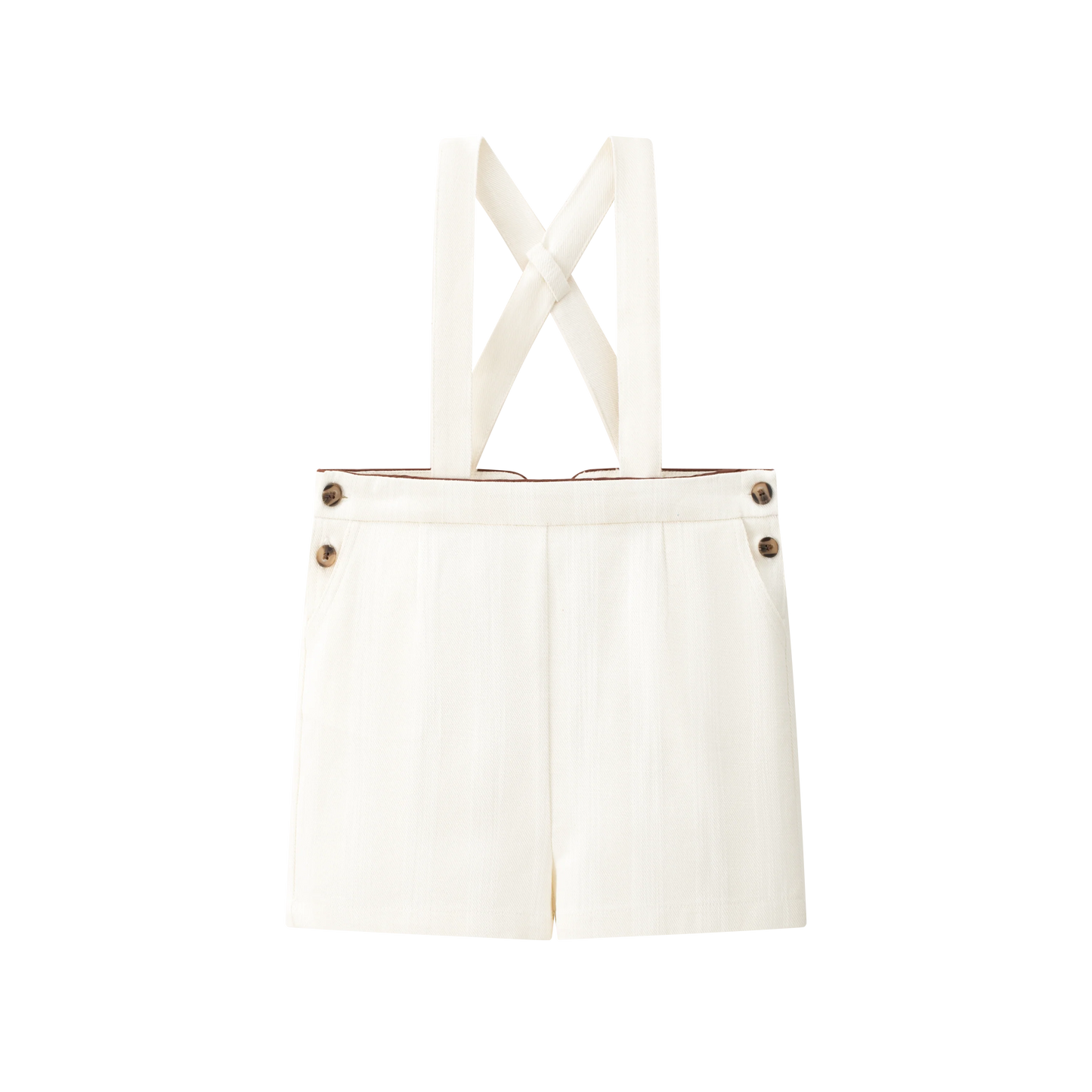 Cream Suspender Shorts