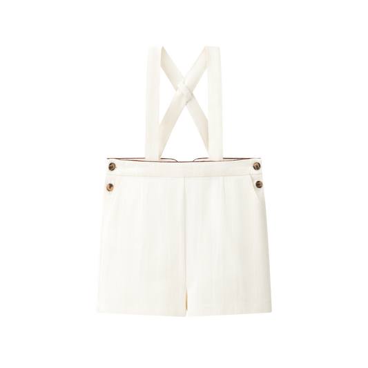 Cream Suspender Shorts
