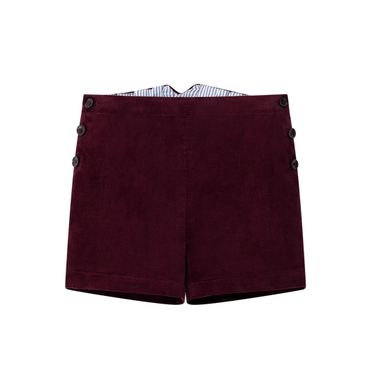 Double Breasted Shorts - Burgundy