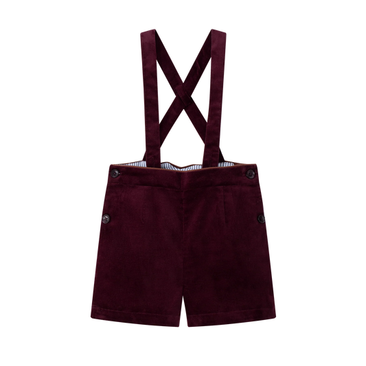 Suspender Shorts - Burgundy