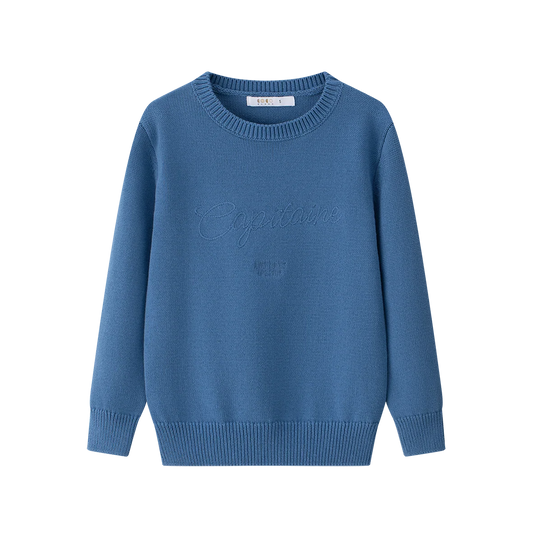 Embroidered Crew - Blue