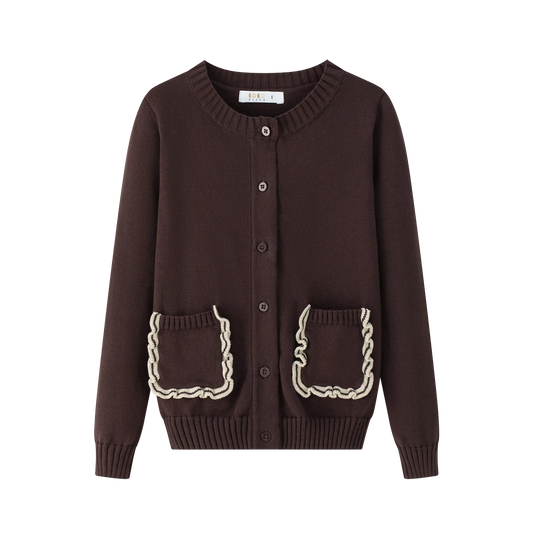 Girls Cardigan - Burgundy