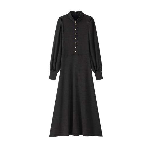 Mockneck Robe - Black