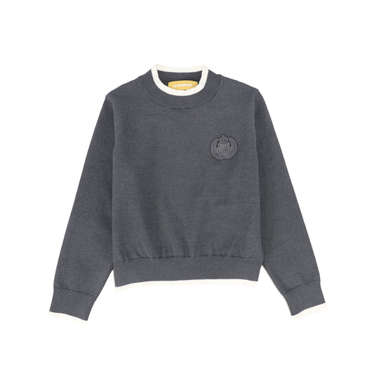 Trim Border Sweater- Charcoal