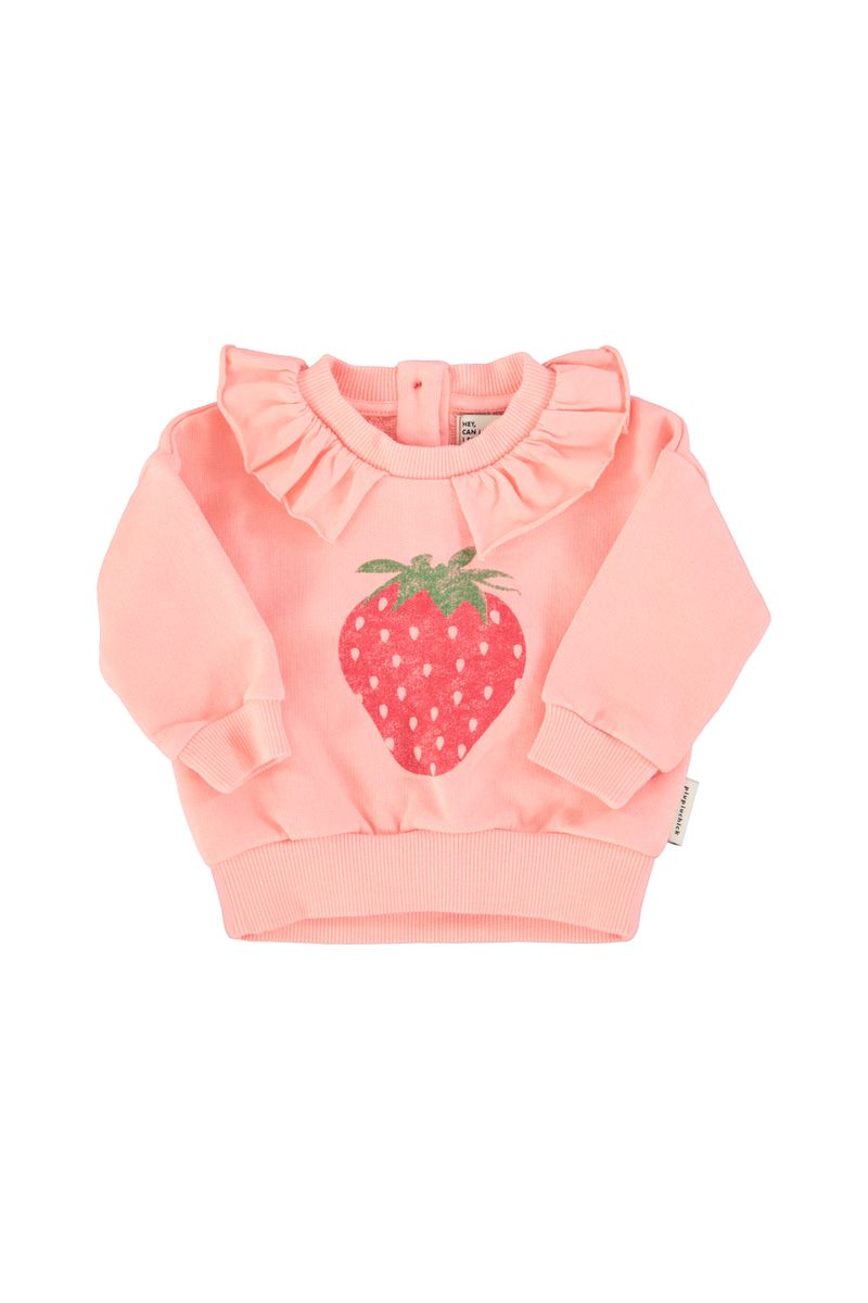 Light Pink Strawberry Print Baby Sweatshirt