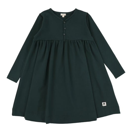 Contrast Stitch Dress Green