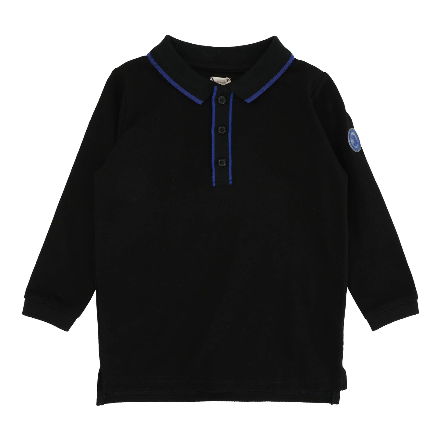 Contrast Trim Polo Black