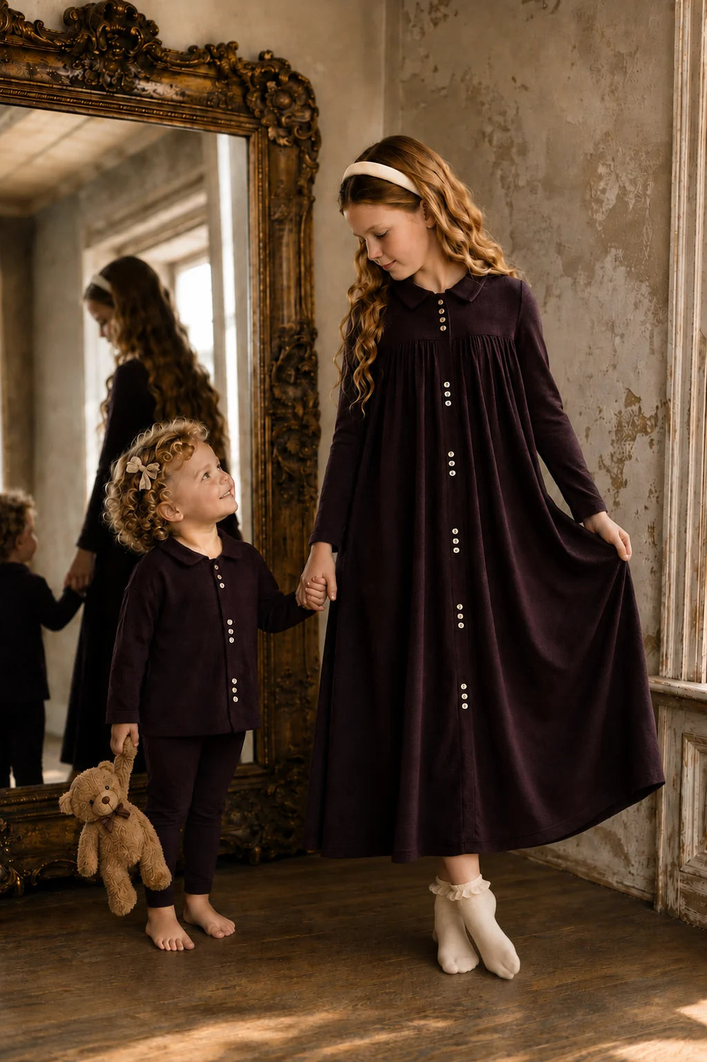 Button Front Maxi Dress- Eggplant