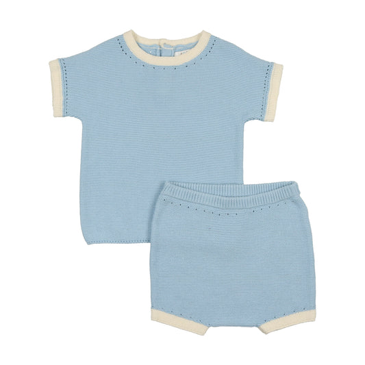 Knit Colorblock Set- Light Blue