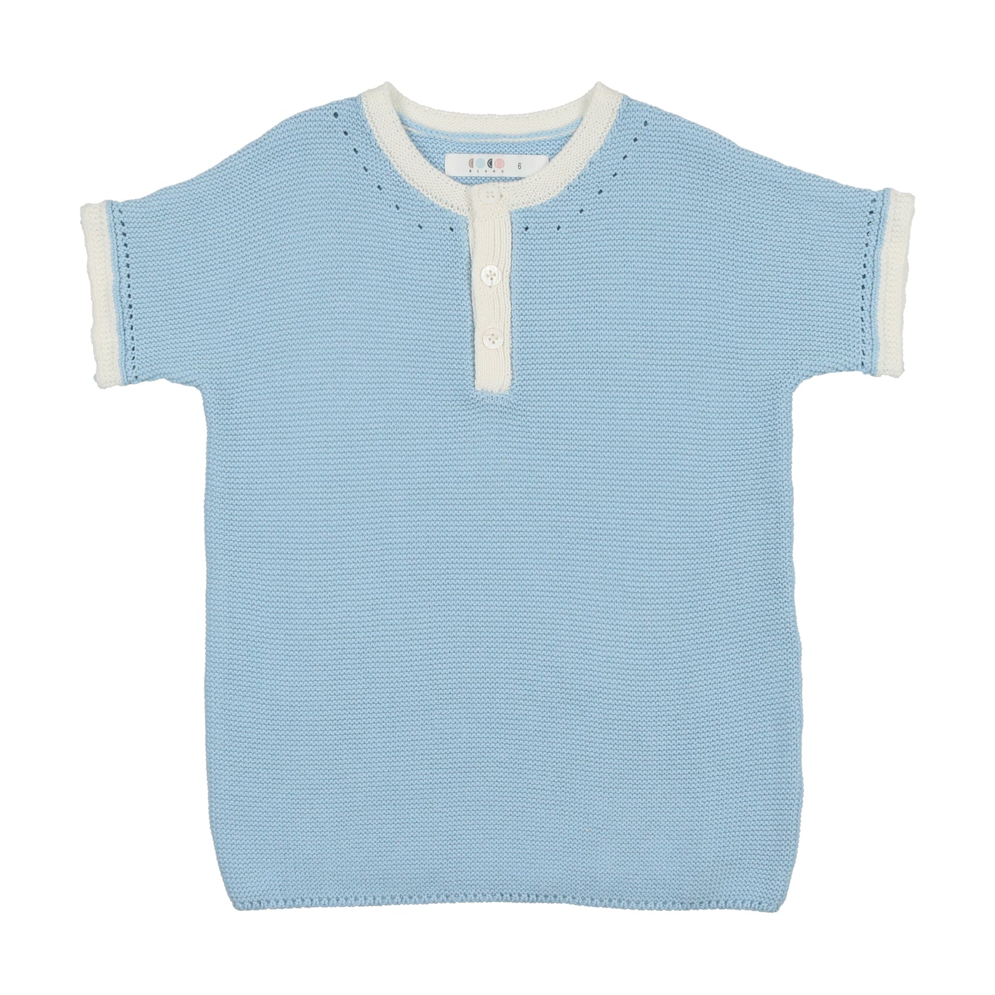 Boys Crew Sweater buttons in the front- Pale Blue