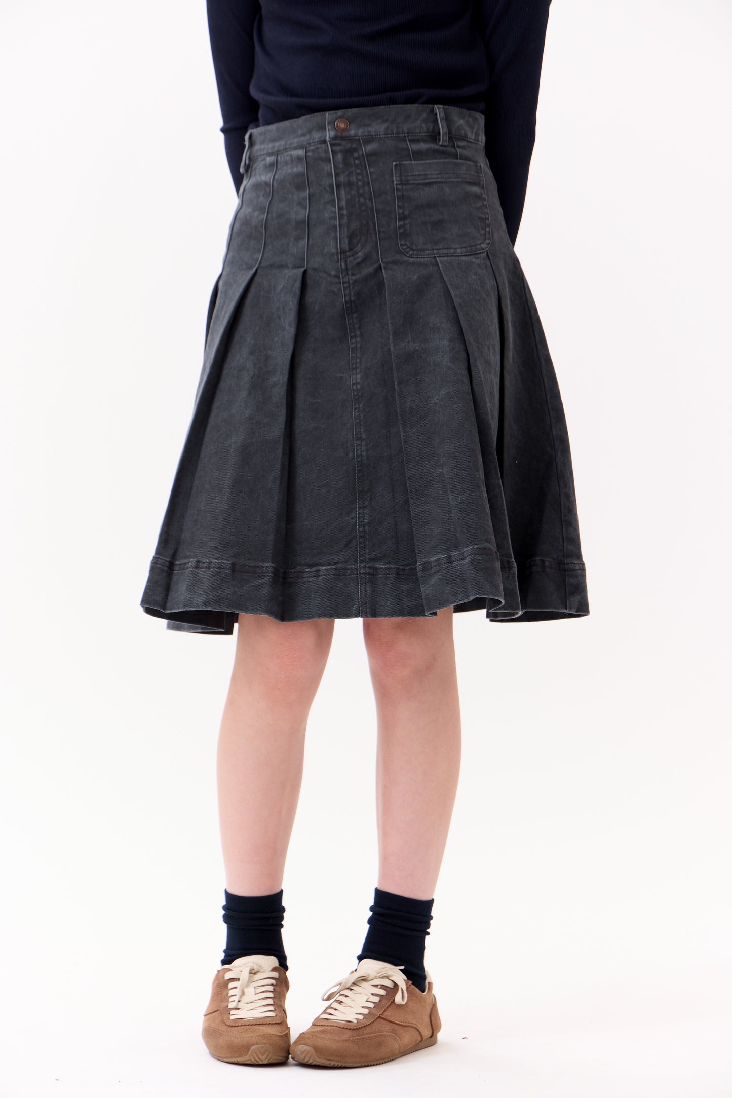 Grey Gracie Denim Skirt