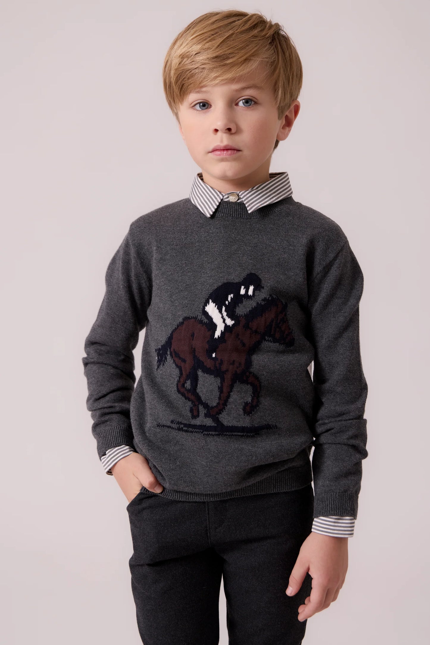 Grey Elliot Equestrian Sweater
