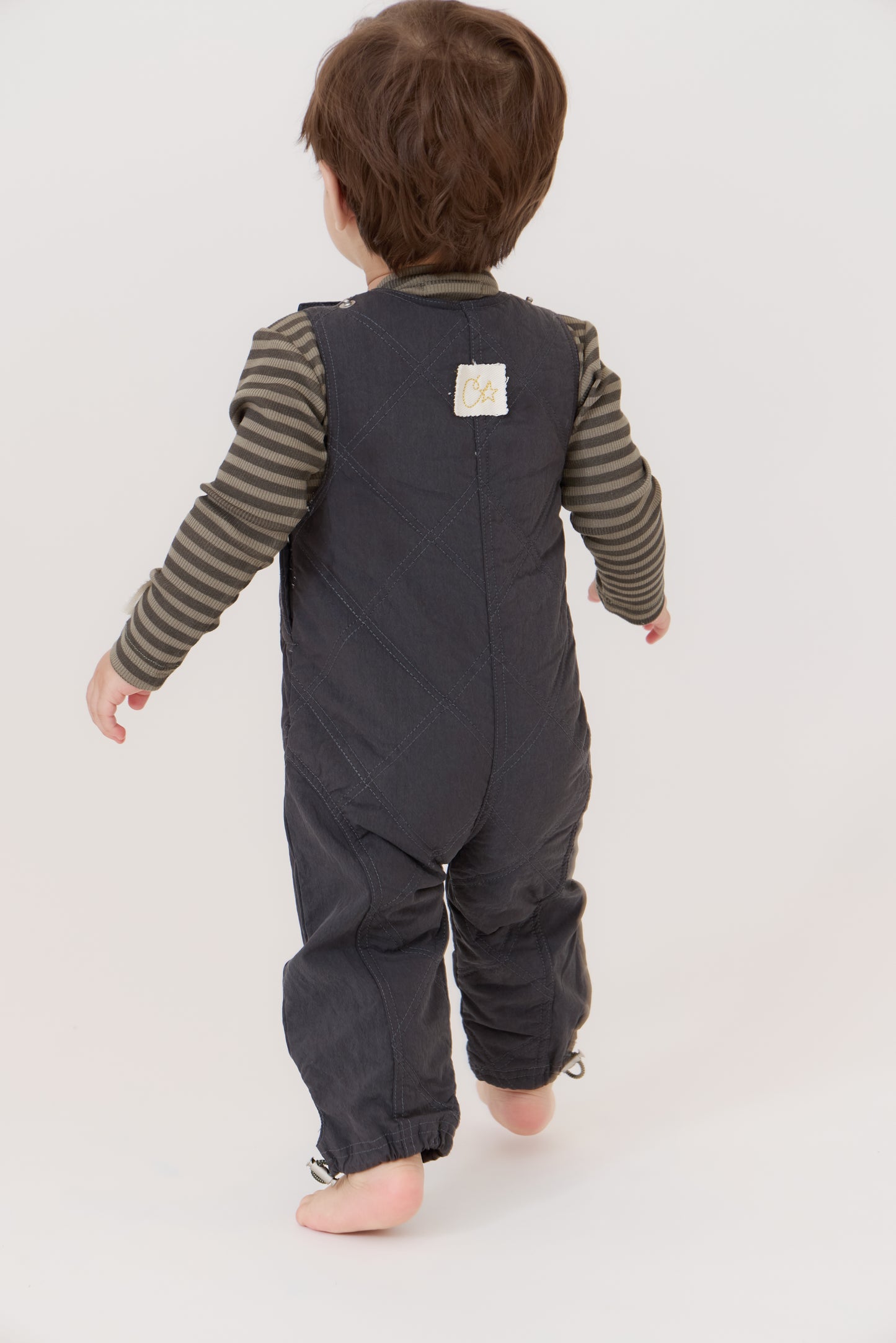 Black Teddi Quilted Overalls