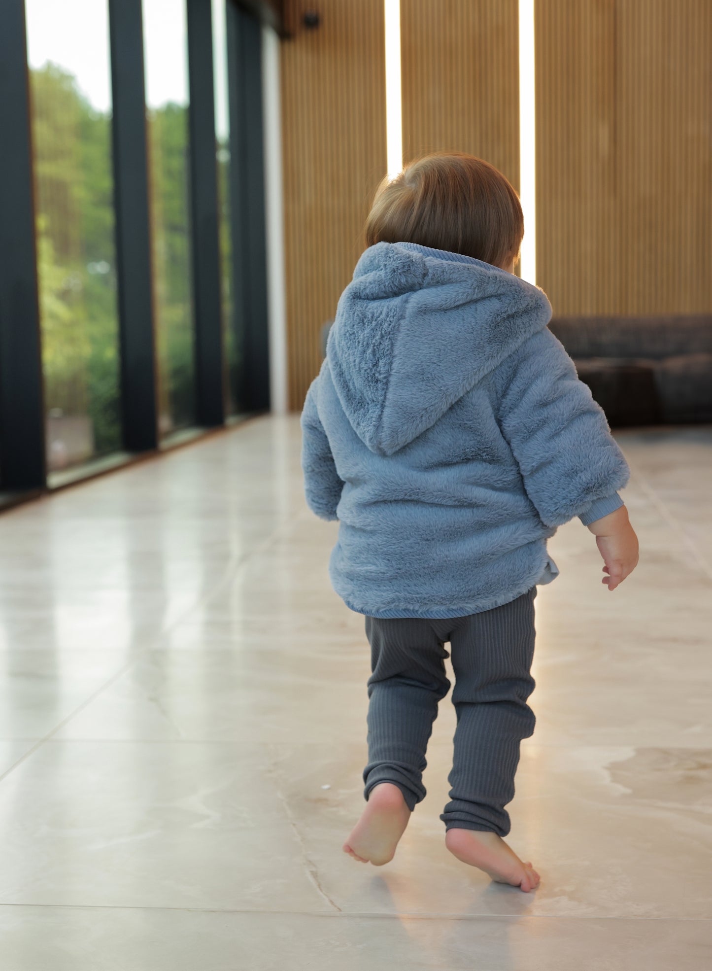 Baby Fur Coat - Dusty Blue