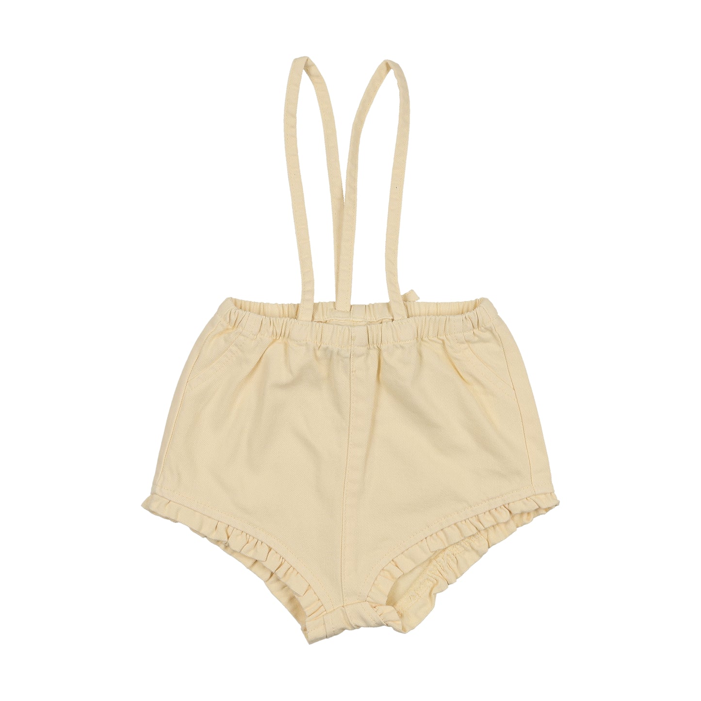 Ruffled Overall with Straps- Yellow Denim