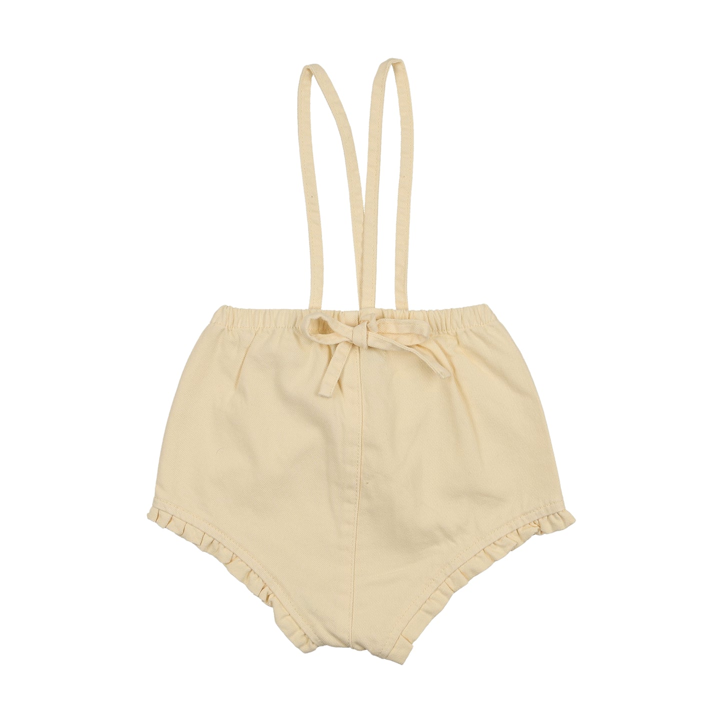 Ruffled Overall with Straps- Yellow Denim
