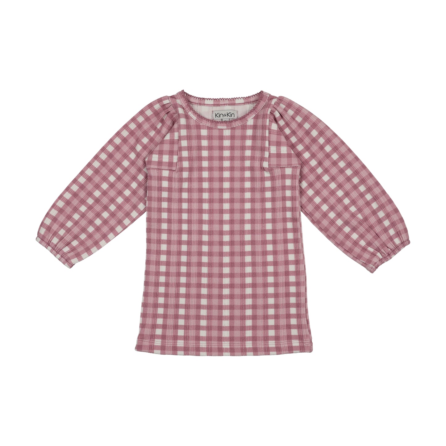 Printed 3/4 Sleeve T- Shirt- Mauve