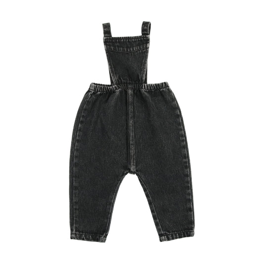 Black Denim Bib Overalls