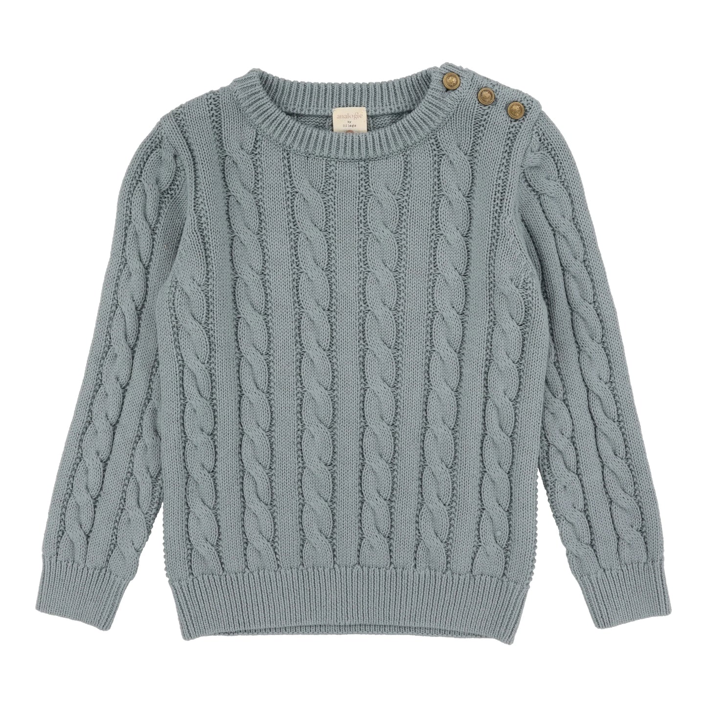 Cable Knit Sweater Dusty Blue