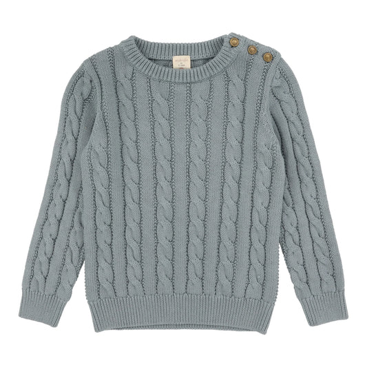 Cable Knit Sweater Dusty Blue