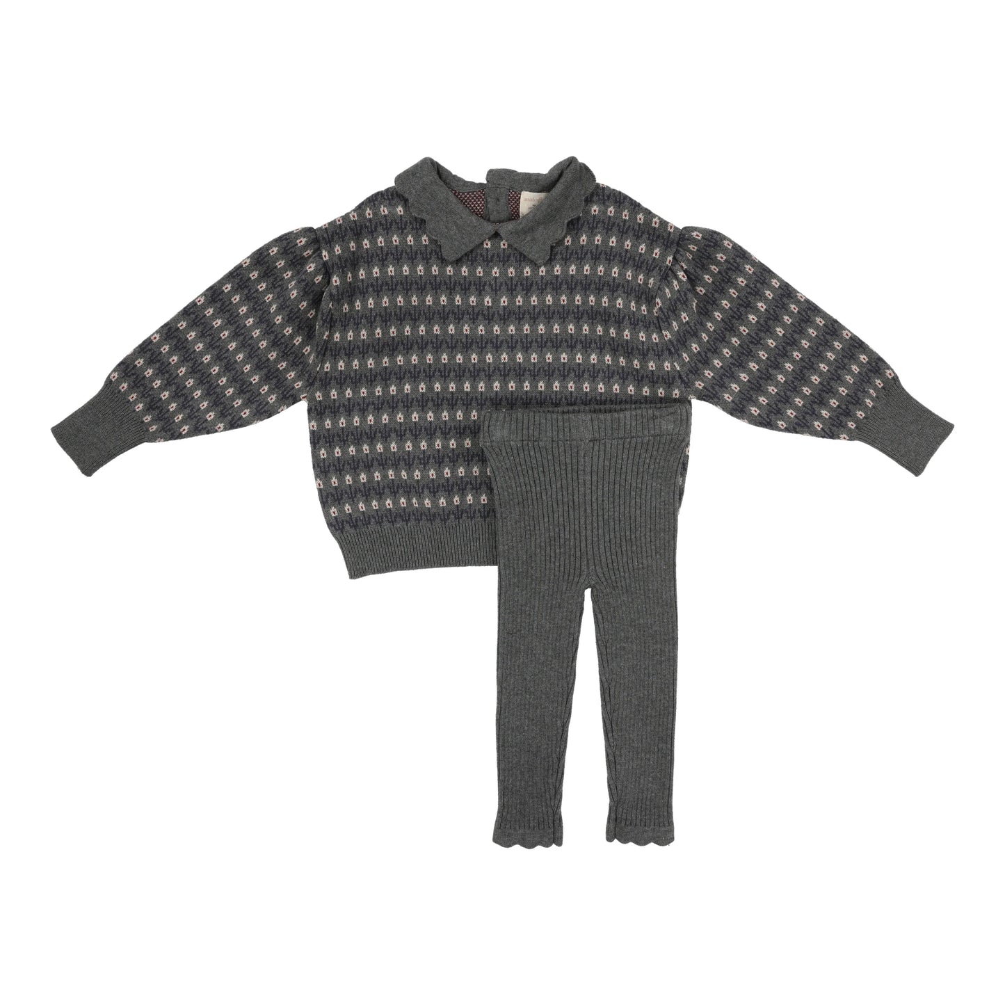 Floral Knit Set Mid Grey Multi
