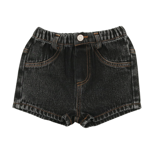 Denim Shorts- Black Denim