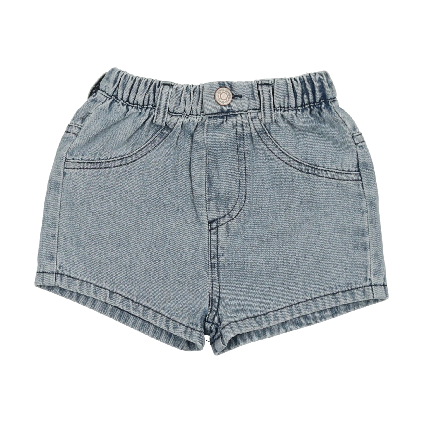 Stone Wash Denim Shorts