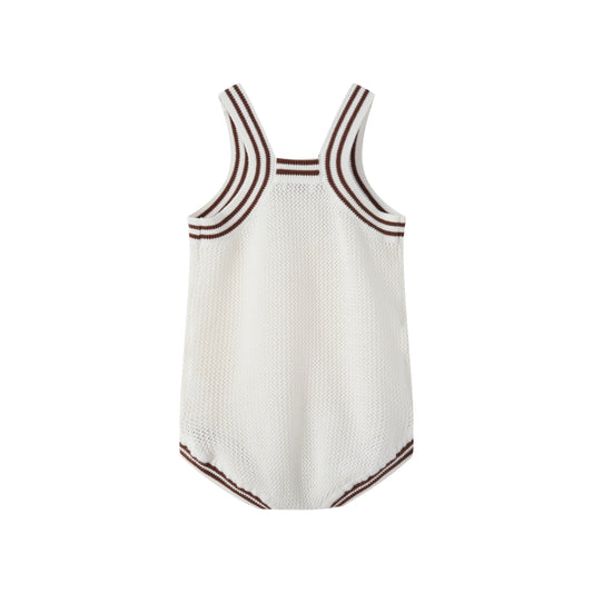 Cream Mesh Romper