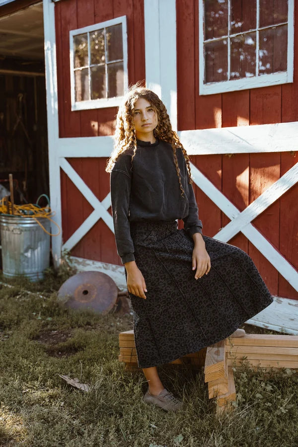 Bubble Hem Sweatshirt - Black
