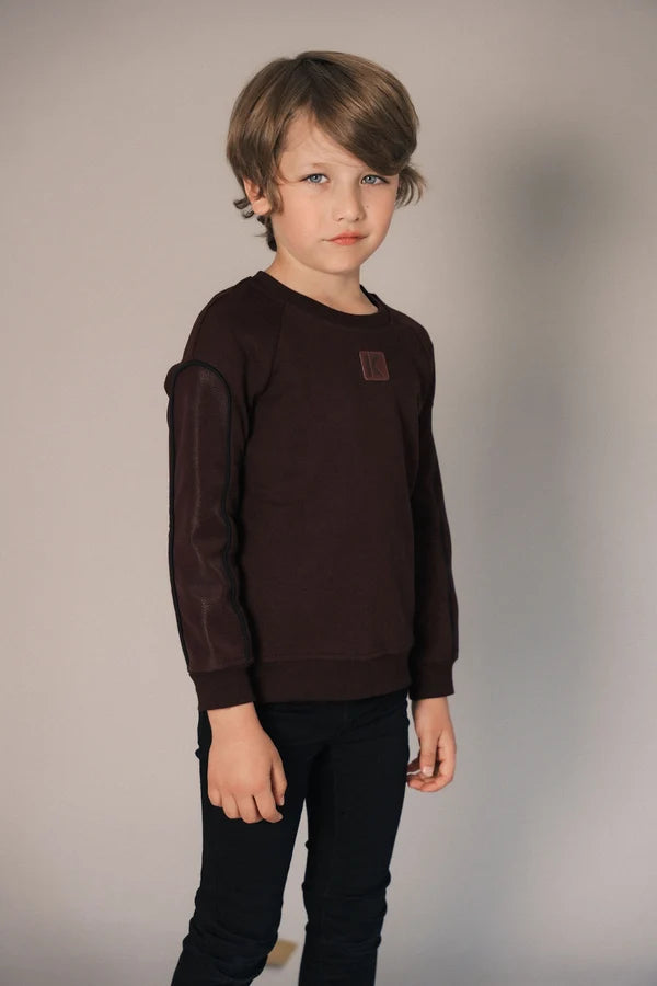 Piping Detail Sweatshirt - Burgundy